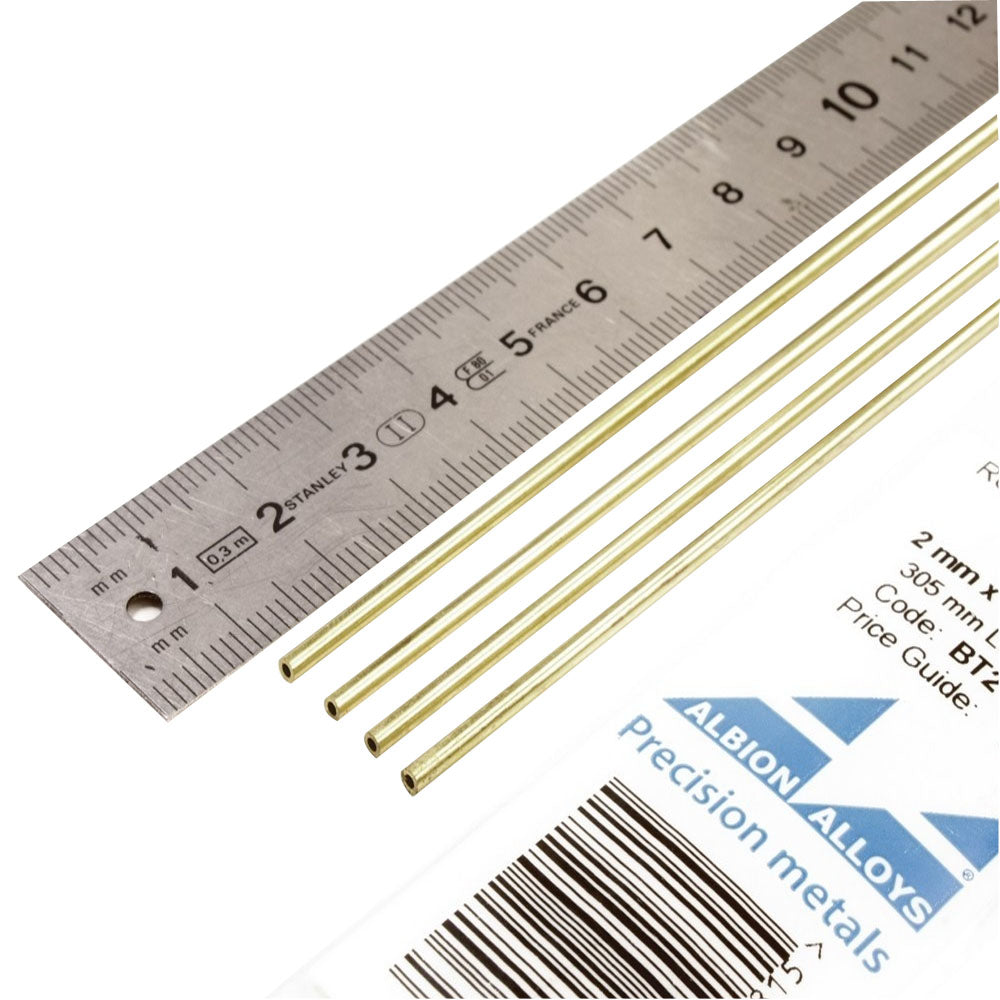 Albion Alloys - Albion BT2M Brass Tube 2.0 x 305mm 0.45mm Wall