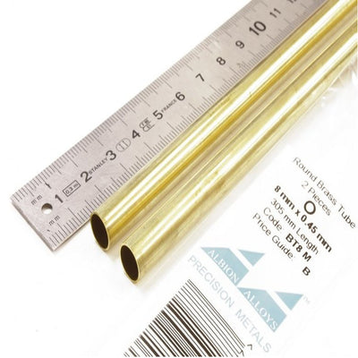 Albion Alloys - Albion BT8M Brass Tube 8.0 x 305mm 0.45mm Wall