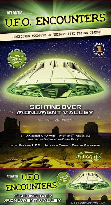 1007G 5   Monument Valley UFO w/Light  Glow in the Dark Edition Plastic Model Kit