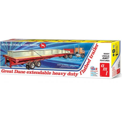 1111 1/25 Great Dane Extendable Flat Bed Trailer Plastic Model Kit