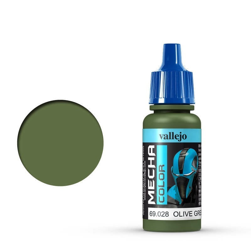 Vallejo - Vallejo 69028 Mecha Colour Olive Green 17ml Acrylic Airbrush Paint