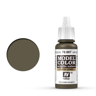 Vallejo - Vallejo 70887 Model Colour US Olive Drab 17 ml Acrylic Paint