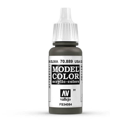 Vallejo - Vallejo 70889 Model Colour USA Olive Drab 17 ml Acrylic Paint