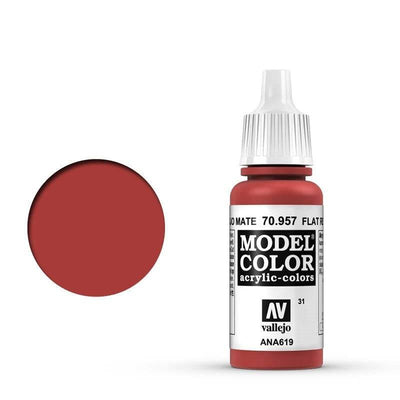 Vallejo - Vallejo 70957 Model Colour Flat Red 17 ml Acrylic Paint