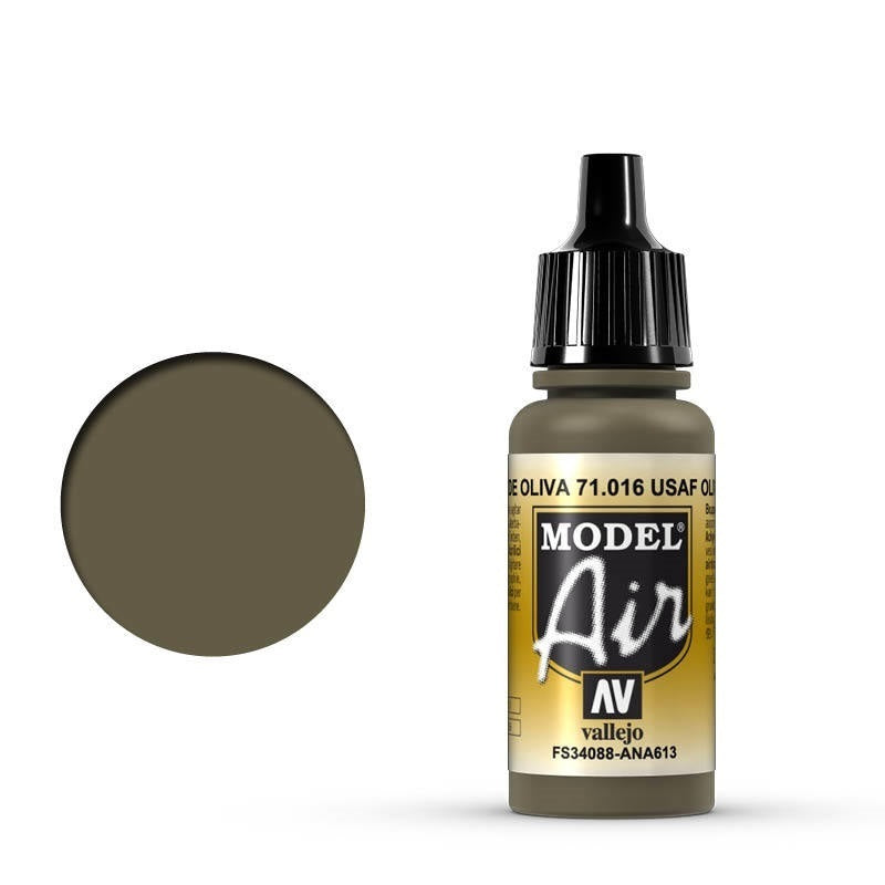 Vallejo - Vallejo 71016 Model Air USAF Olive Drab 17 ml Acrylic Airbrush Paint
