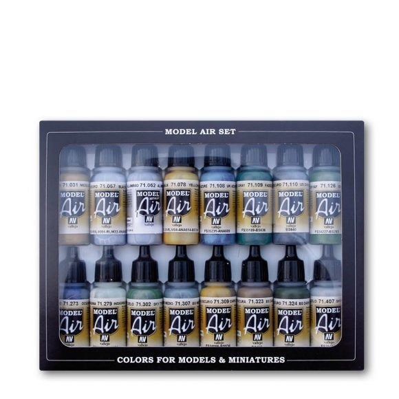 image1_ 71189 Model Air WWII British Aircraft RAF & FAA 16 Colour Acrylic Airbrush Paint Set