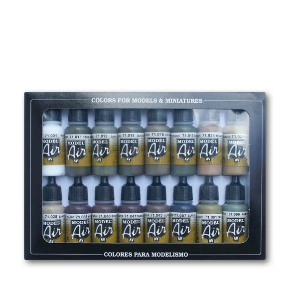 image1_ 71190 Model Air German/Allied WWII 16 Colour Acrylic Airbrush Paint Set