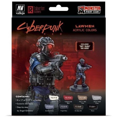 72308 Game Colour Cyberpunk Lawmen 8 Colour Acrylic Paint Set w/ Sgt. Suou miniature