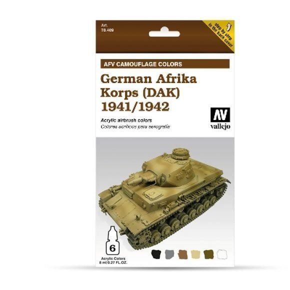 78409 Model Air AFV Set German Afrika korps 1941/1942 DAK 6 Colour Acrylic Paint Set