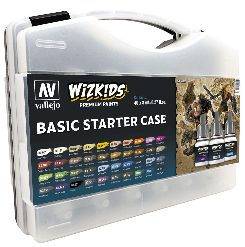 80260 Wizkids Basic Starter Case Acrylic Paint Set 40 Colour Set
