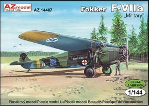 AZ14407 1/144 Fokker FVIIa Military Plastic Model Kit