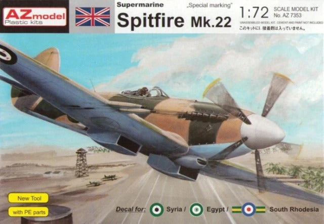 AZ7353 1/72 Supermarine Spitfire Mk.22 Special Mark. Plastic Model Kit