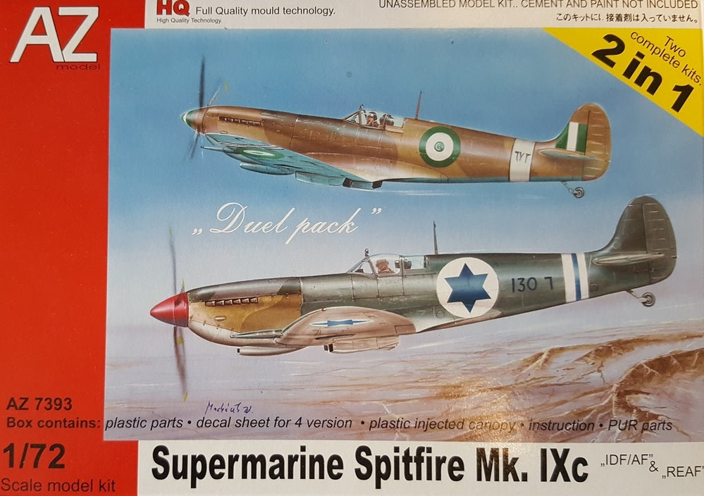 AZ7393 1/72 Spitfire Mk.IX IDF/REAF 2in1 Plastic Model Kit