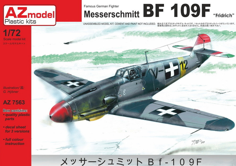 AZ7563 1/72 Messerschmitt Bf 109F Hungarian AF Plastic Model Kit