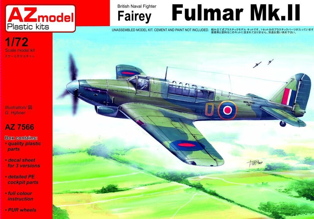 AZ7566 1/72 Fairey Fulmar Mk. II ex Vista PUR etch Plastic Model Kit