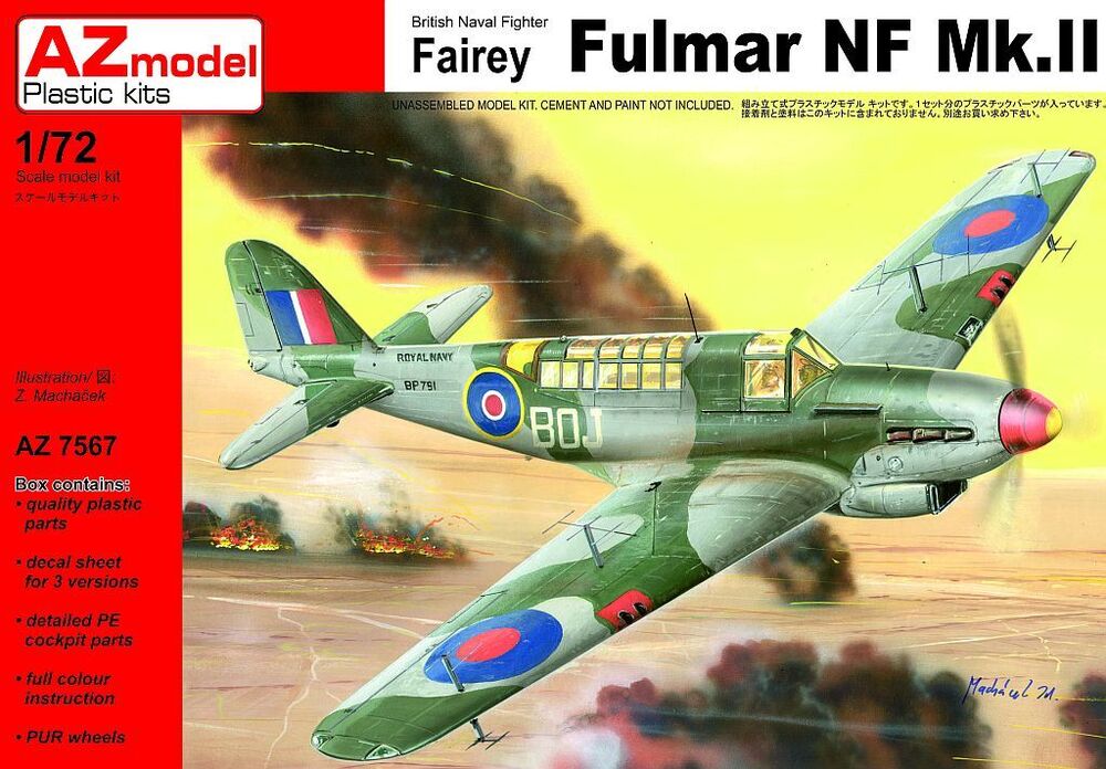 AZ7567 1/72 Fairey Fulmar NF Mk. II ex Vista PUR etch Plastic Model Kit