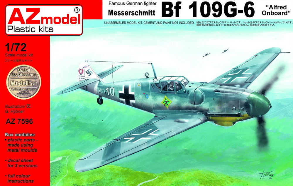 AZ7596 1/72 Messerschmitt Bf 109G6 Alfred Onboard Plastic Model Kit