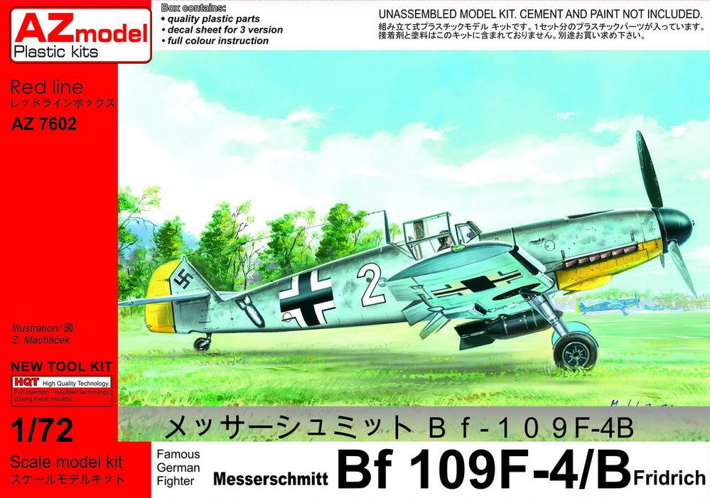 AZ7602 1/72 Messerschmitt Bf 109F4B Bomber Fridrich Plastic Model Kit