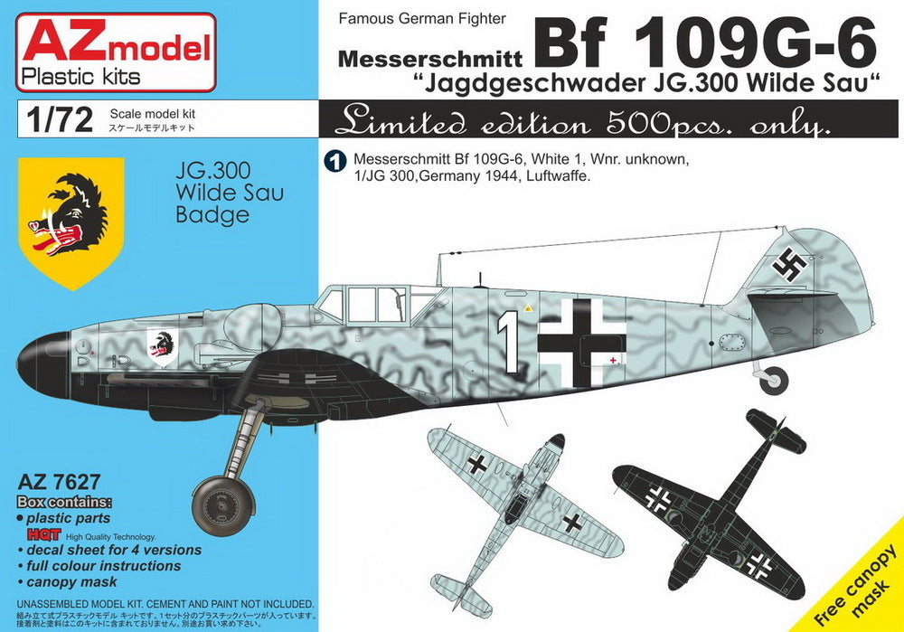 AZ7627 1/72 Bf 109G6 JG.300 Pt.II   LIMITED EDITION Plastic Model Kit