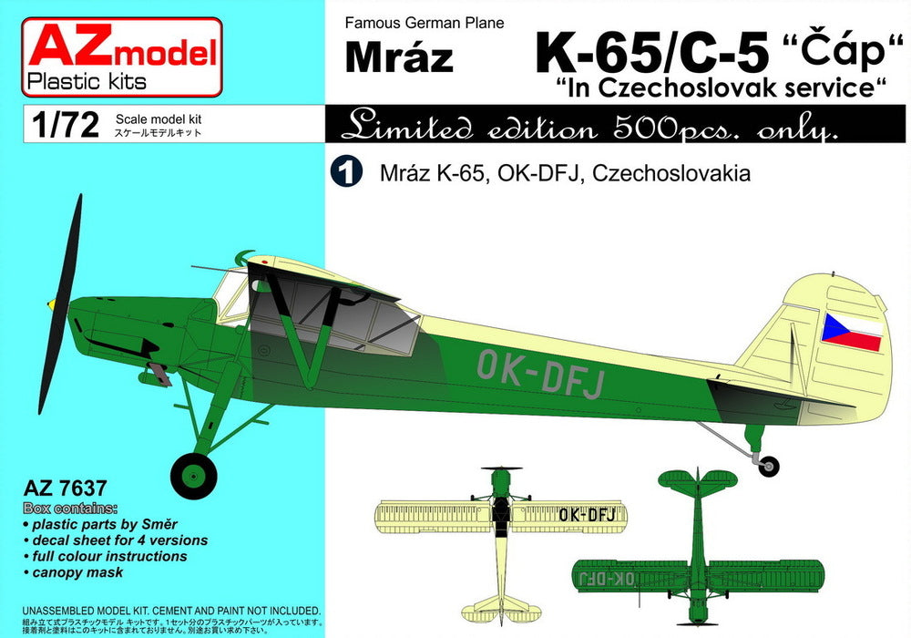 AZ7637 1/72 K65/C5 CapIn Czechoslovak service Plastic Model Kit