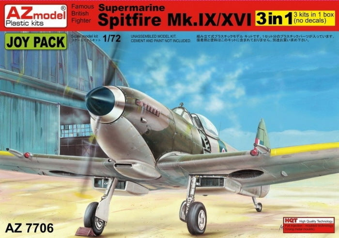 AZ7706 1/72 Spitfire Mk. IX/16 JOY PACK 3 in 1 Plastic Model Kit