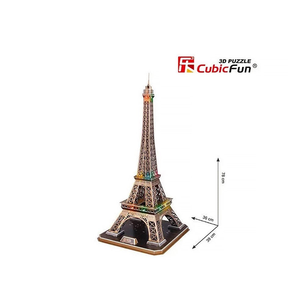 85pc 3D Puzzle Eiffel Tower w/ LED Lights