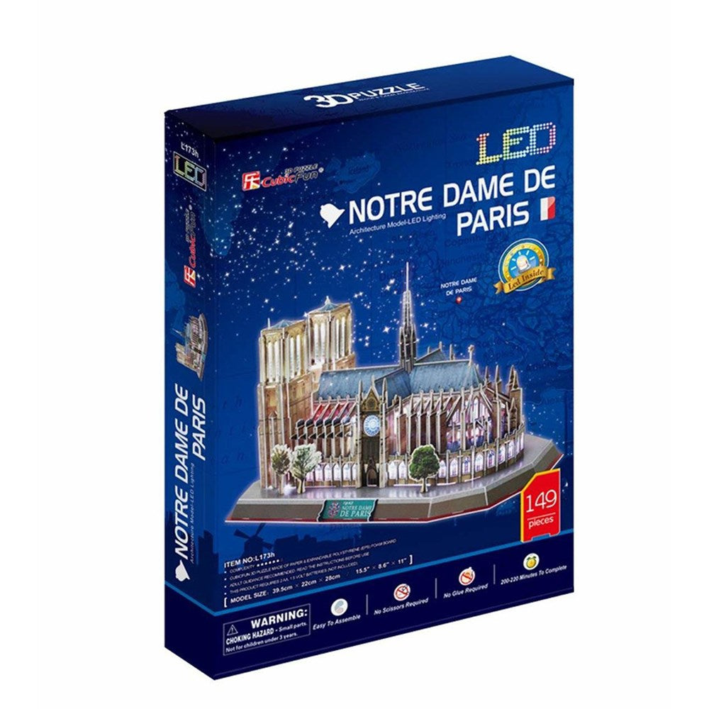 149pc 3D Puzzle Notre Dame de Paris w/ LED Lights