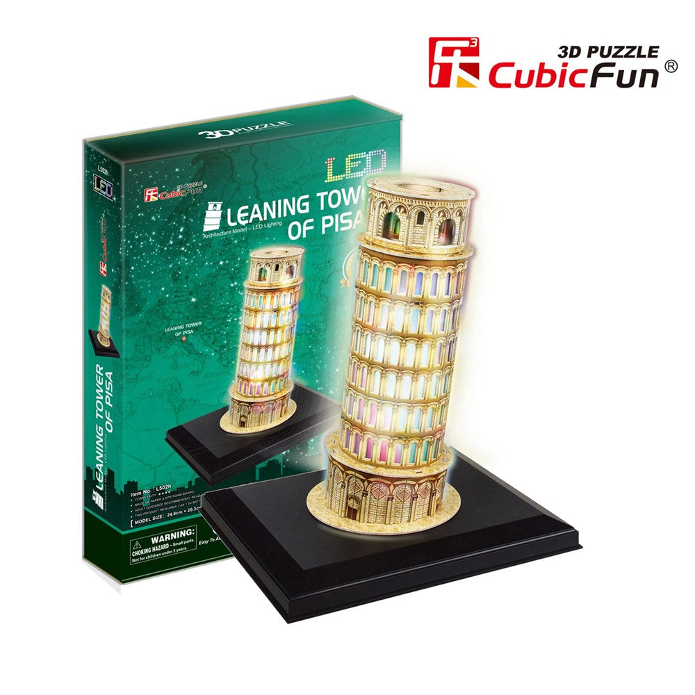 15pc 3D Puzzle Leaning Tower of Pisa w/ LED Lights