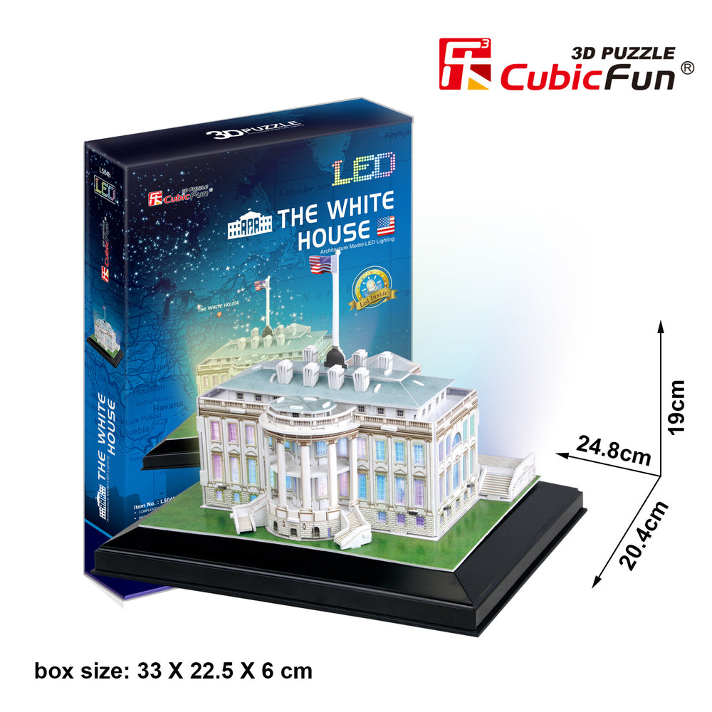 3D 57pc White House with LED