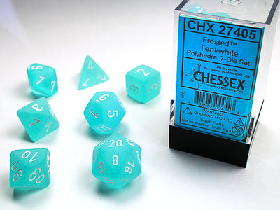 Frosted Teal/White 7Die Set