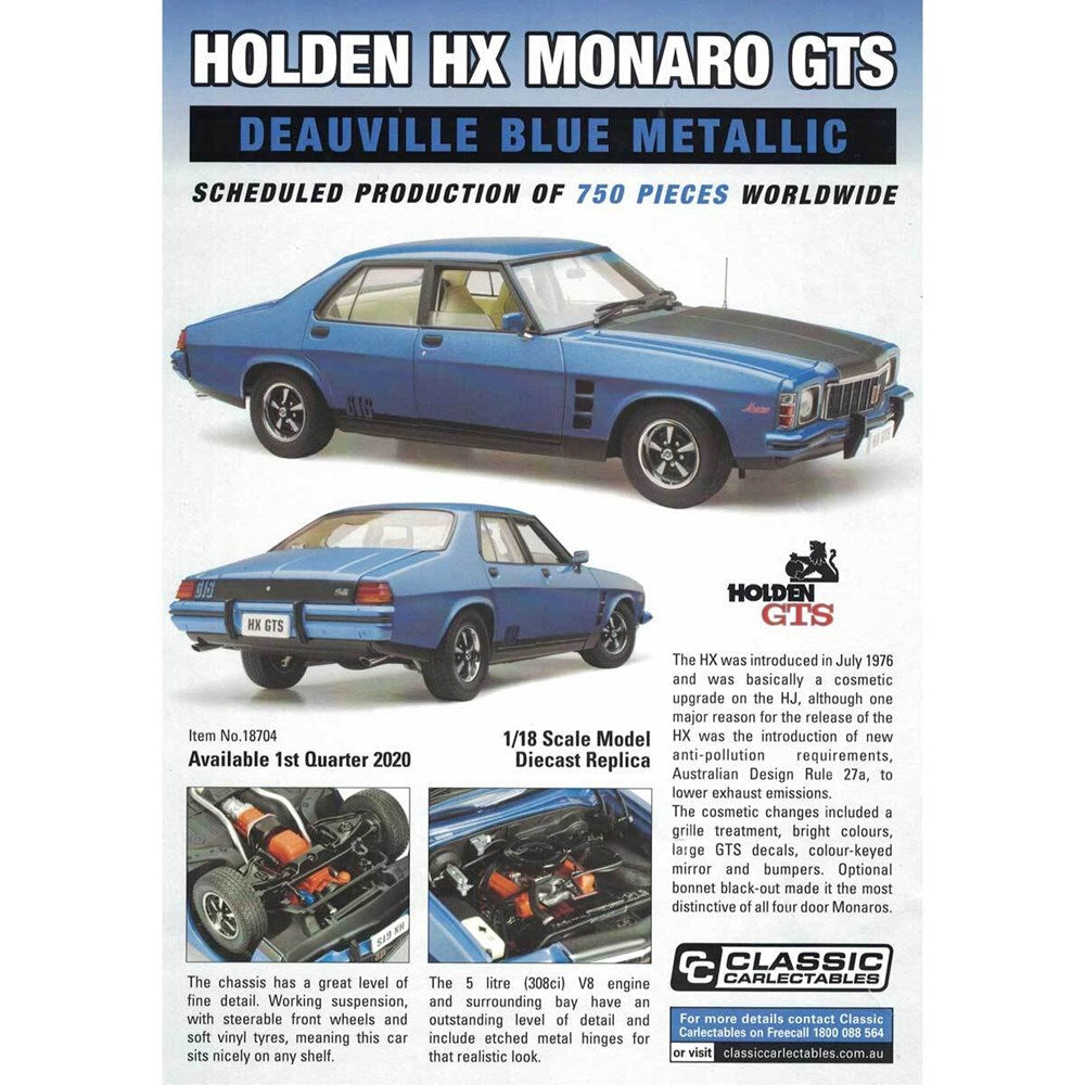 118 Holden HX Monaro GTS Deauville  Blue Metallic