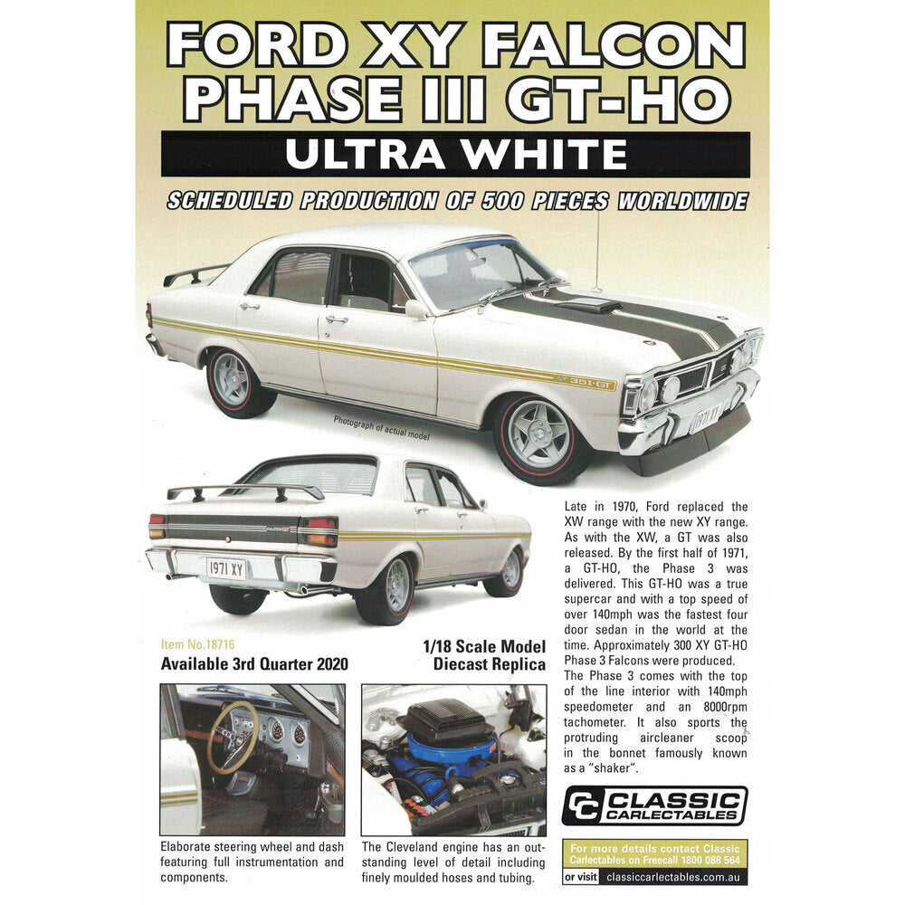 118 Ford XY Falcon Phase 3 GTHO Ultra White