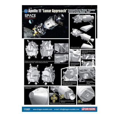 11009 1/48 Apollo 11   Lunar Approach   CSM + LM Plastic Model Kit