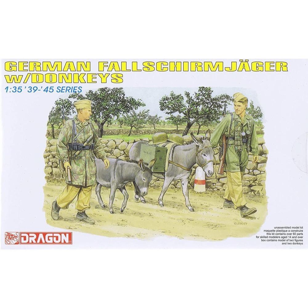 6077 1/35 German Fallschirmjager w/Donkeys Plastic Model Kit