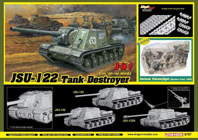 6787 1/35 JSU122 Tank Destroyer 3 in 1 Plastic Model Kit