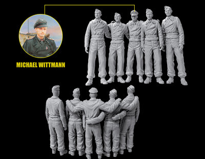 6831 1/35 Wittmanns Ace Tiger Crew 5 Figure Set Plastic Model Kit