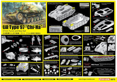 6875 1/35 IJA Type 97   ChiHa   w/57mm Gun and New Hull Plastic Model Kit