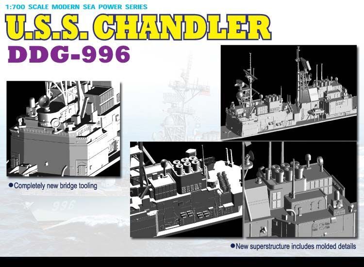 7026 1/700 U.S.S. Chandler DDG996 Plastic Model Kit