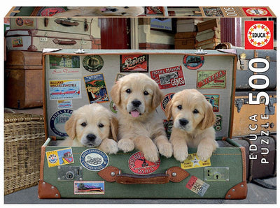 500pc Puppies in the Luggage