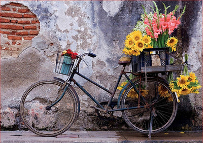 500pc Bicycle with Flowers
