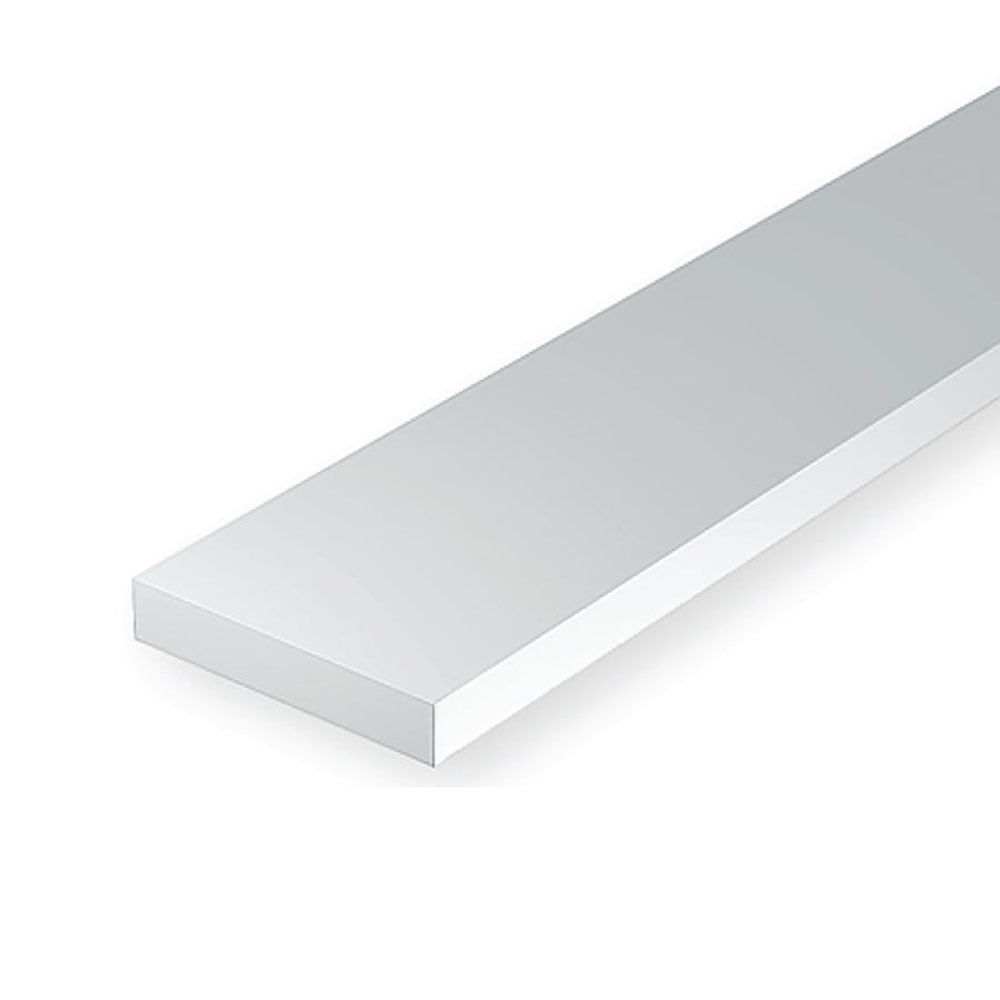 115 White Polystyrene Strip 0.015 x 0.100 x 14   / 0.38mm x 2.5mm x 36cm