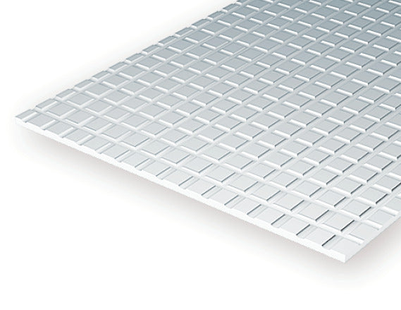 4515 White Polystyrene Sidewalk Sheet 0.188 x 6 x 12   / 4.8mm x 15cm x 30cm