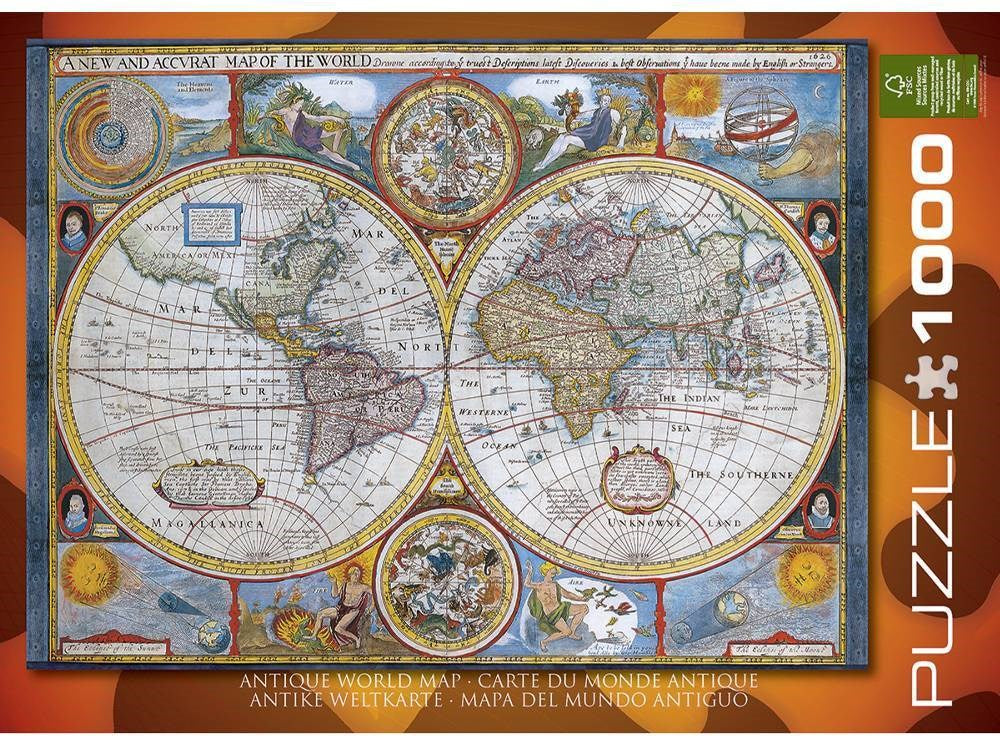 1000pc Antique World Map