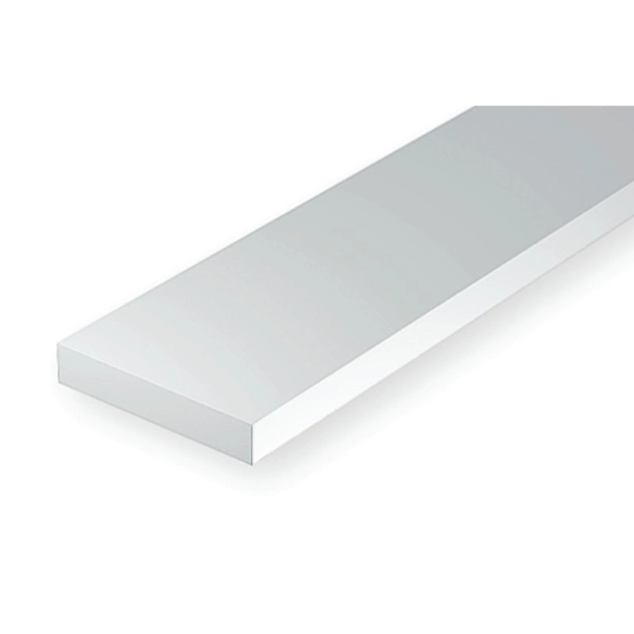 128 White Polystyrene Strip 0.020 x 0.188 x 14   / 0.51mm x 4.8mm x 36cm