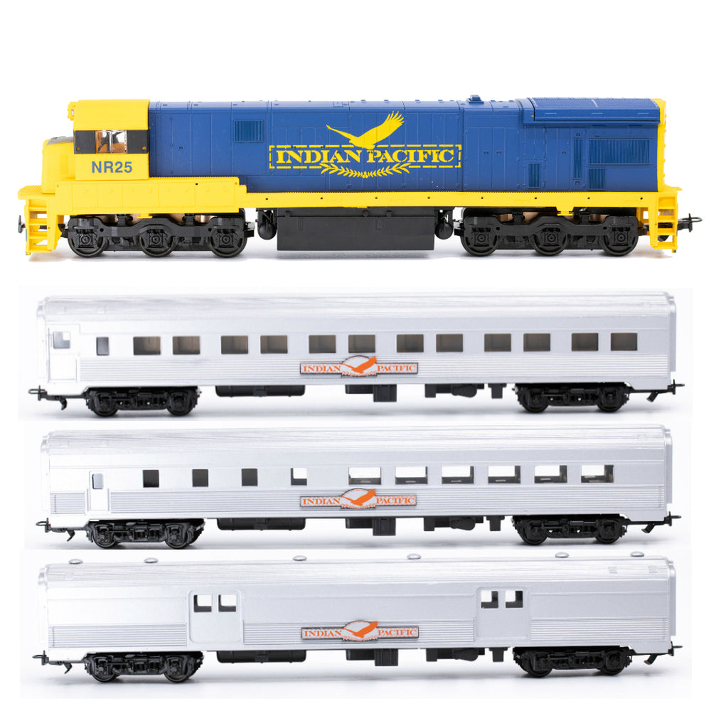 HO Indian Pacific C30 Loco and 3 x Budd Cars W/Track_3