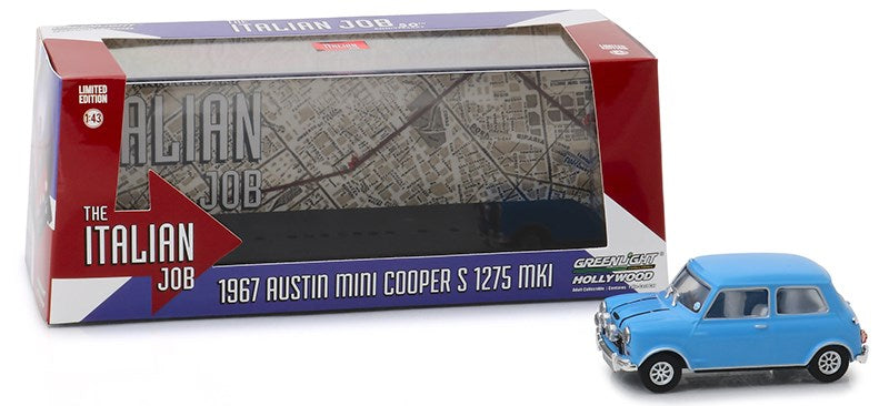 143 The Italian Job 1969 1967 Austin  Mini Cooper S 1275 MKI Blue w/ Black Stripes