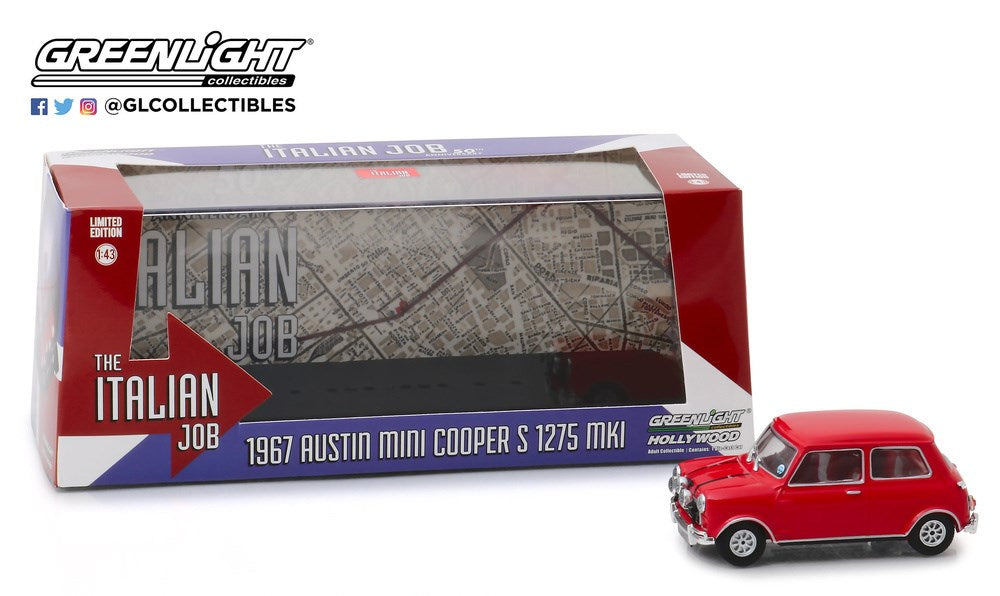 143 The Italian Job 1969 1967 Austin  Mini Cooper S 1275 MKI Red w/ Black Stripes