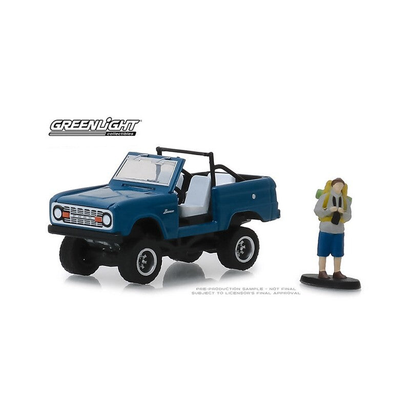GreenLight - 1:64 1967 Ford Bronco (Doors Removed)  w/ Backpacker (The Hobby Shop Series 6)