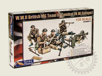 GM0013 1/35 W.W.II British MG Team In Combat N.W. Europe Plastic Model Kit