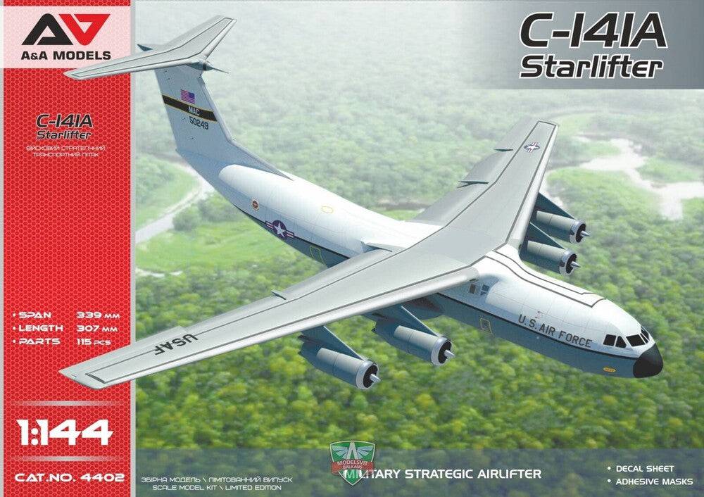 A&A Models - A&A Models 4402 1/144 C-141A Military Strategic Airlifter (2 camos/Vietnam war) Plastic Model Kit